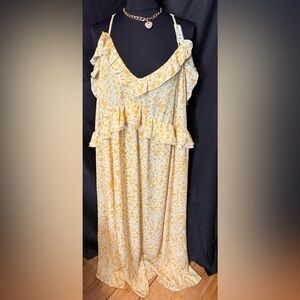 OLD NAVY Floral Yellow and White Ruffle Dress